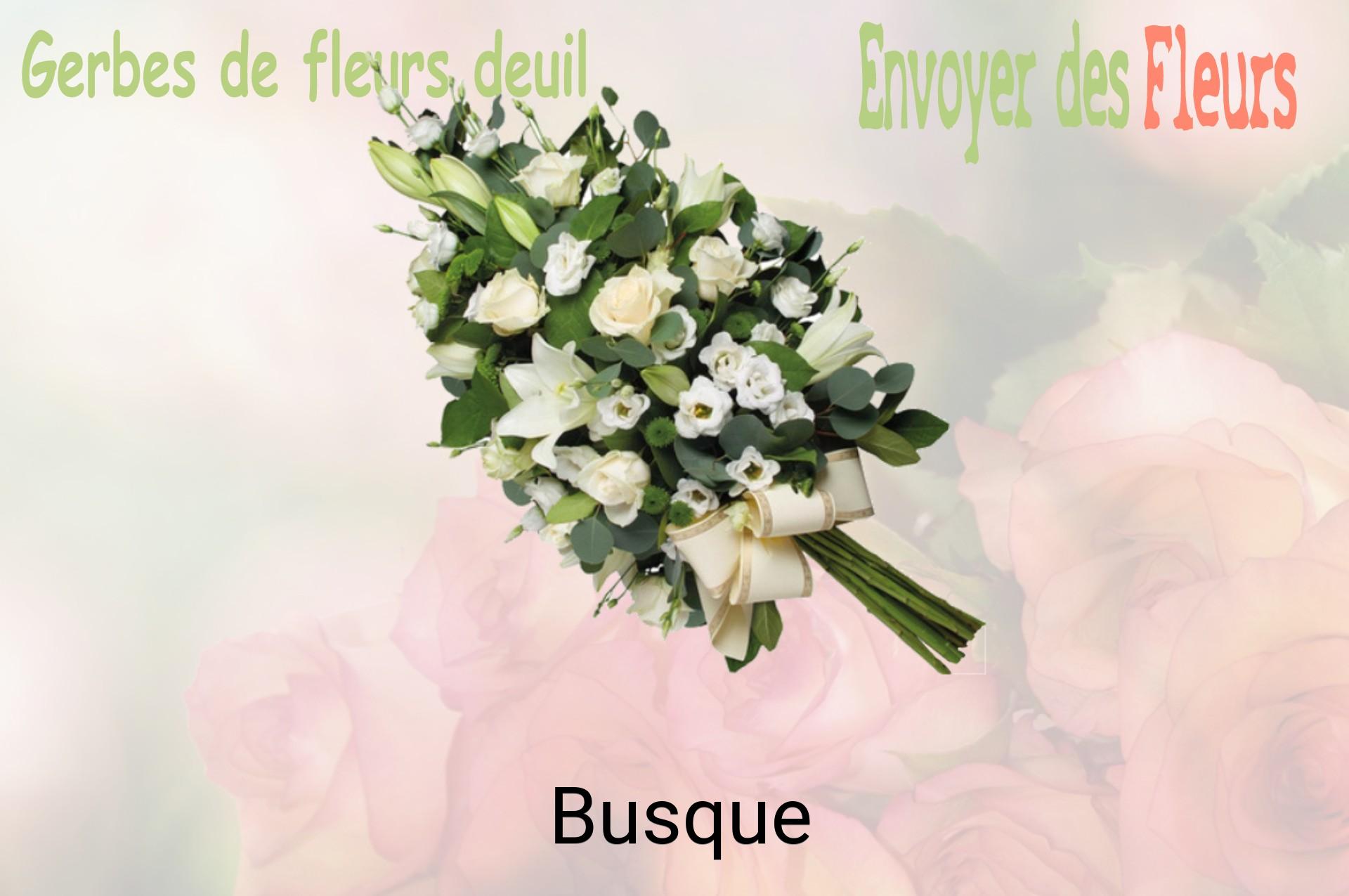 Gerbe de fleurs de deuil livrée à Busque